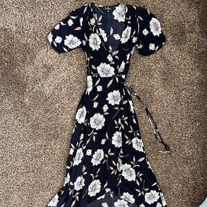 Lulu's Navy Floral Dress XS